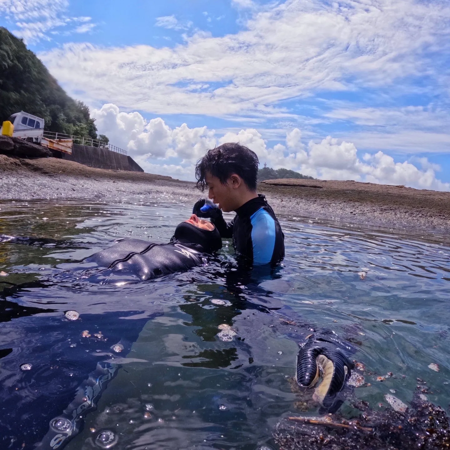 025/8/13は田辺一泊二日でレスキューコース😊透明度はフ...